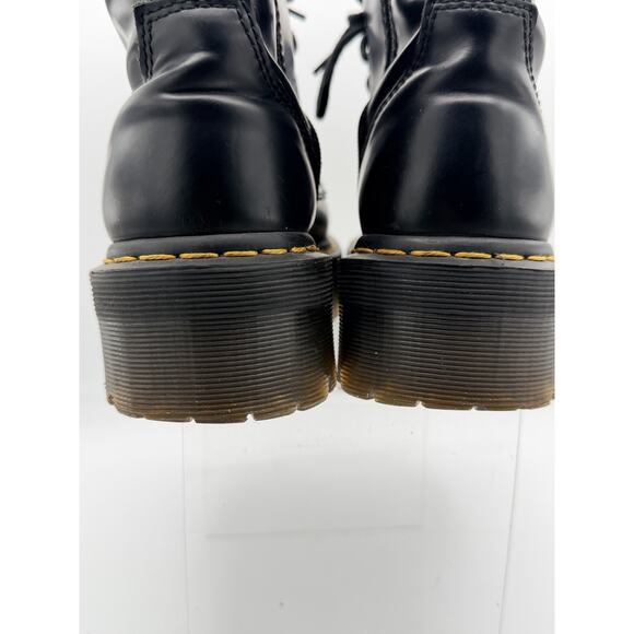 Dr. Martens Jadon Platform Boots Women Sz 8 Black Leather 8-Eye Quad Retro Goth - Picture 7 of 11